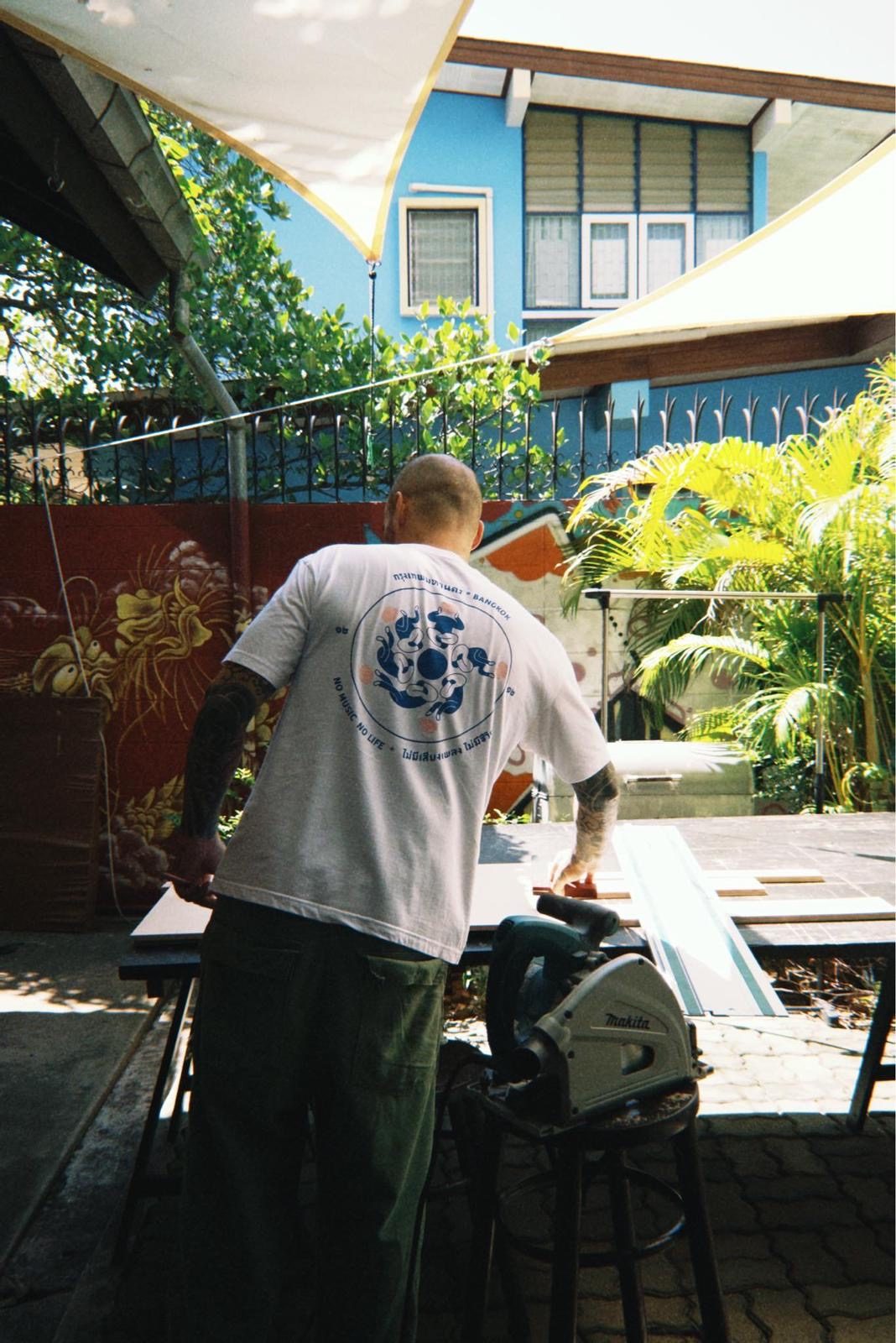 High Fidelity Booth craftsman building a custom DJ booth in Bangkok workshop